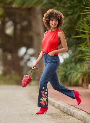 how to style embroidered jeans